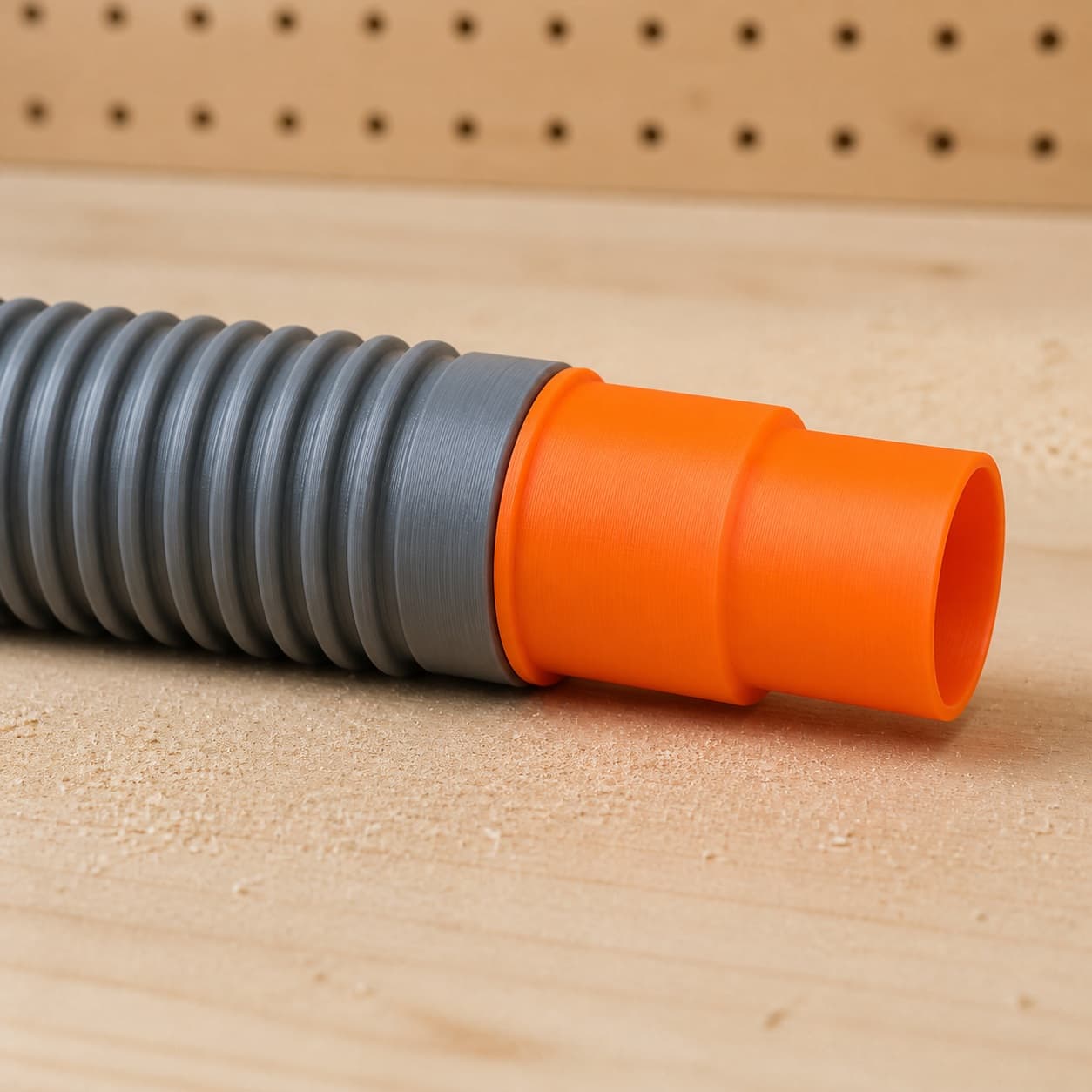 The PCL505B dust adapter connected to a plain shop vac hose