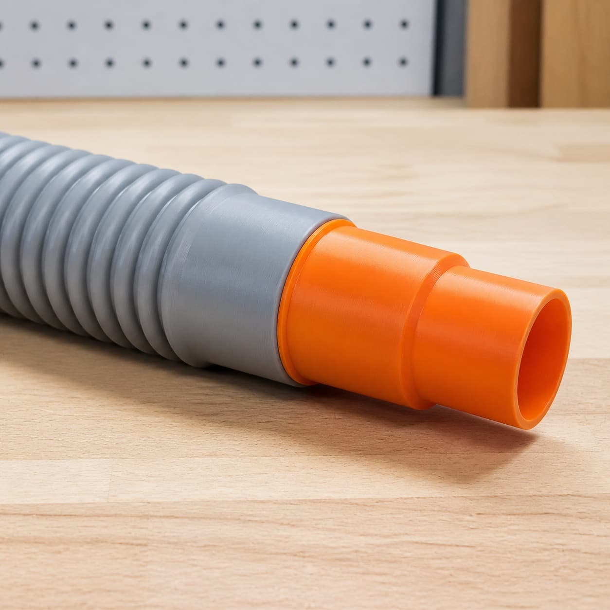 The PCL505B dust adapter connected to a plain shop vac hose