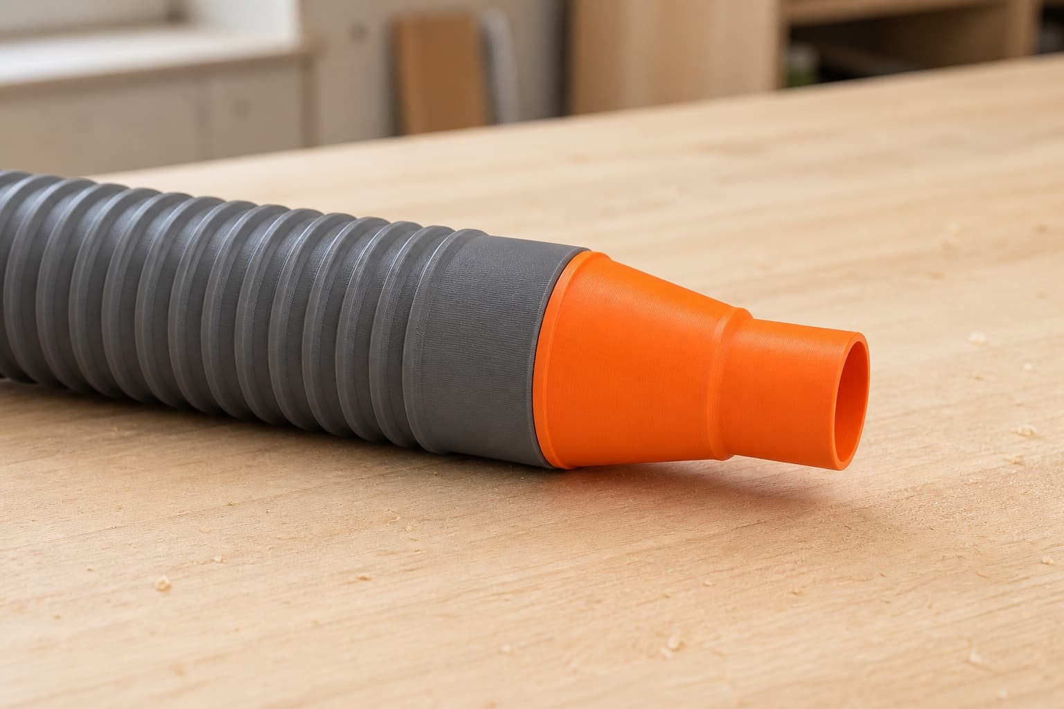 The PCC761B dust adapter connected to a plain shop vac hose