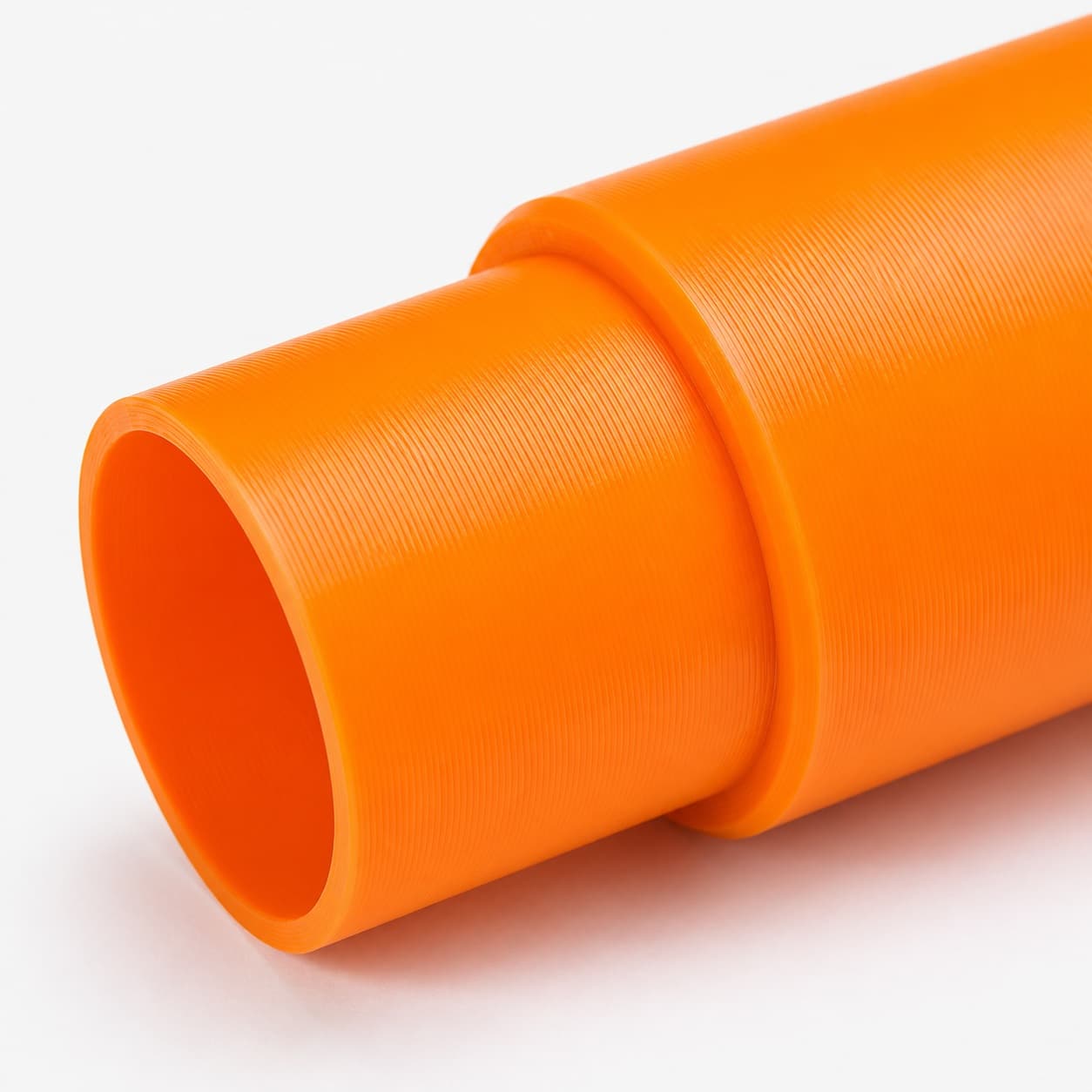 A close view of the dust adapter opening, about 36 mm across