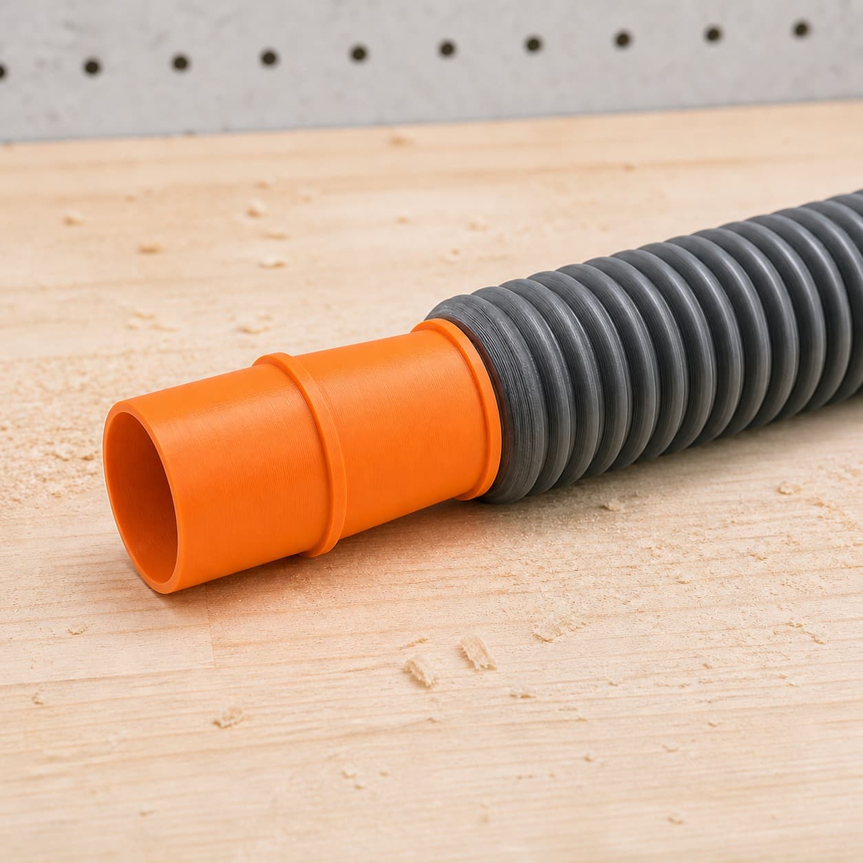 The 352VS dust adapter connected to a plain shop vac hose