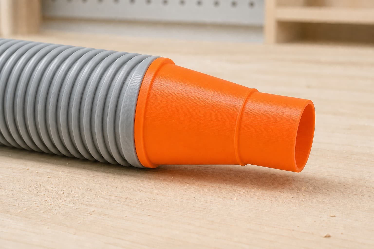 The DWS780 dust adapter connected to a plain shop vac hose