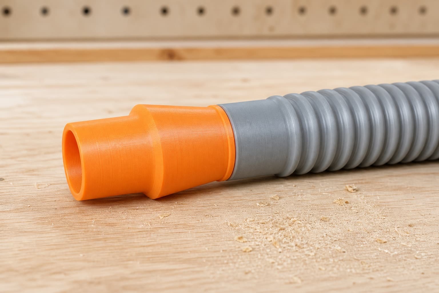 The TP-CS 18/190 Li dust adapter connected to a plain shop vac hose
