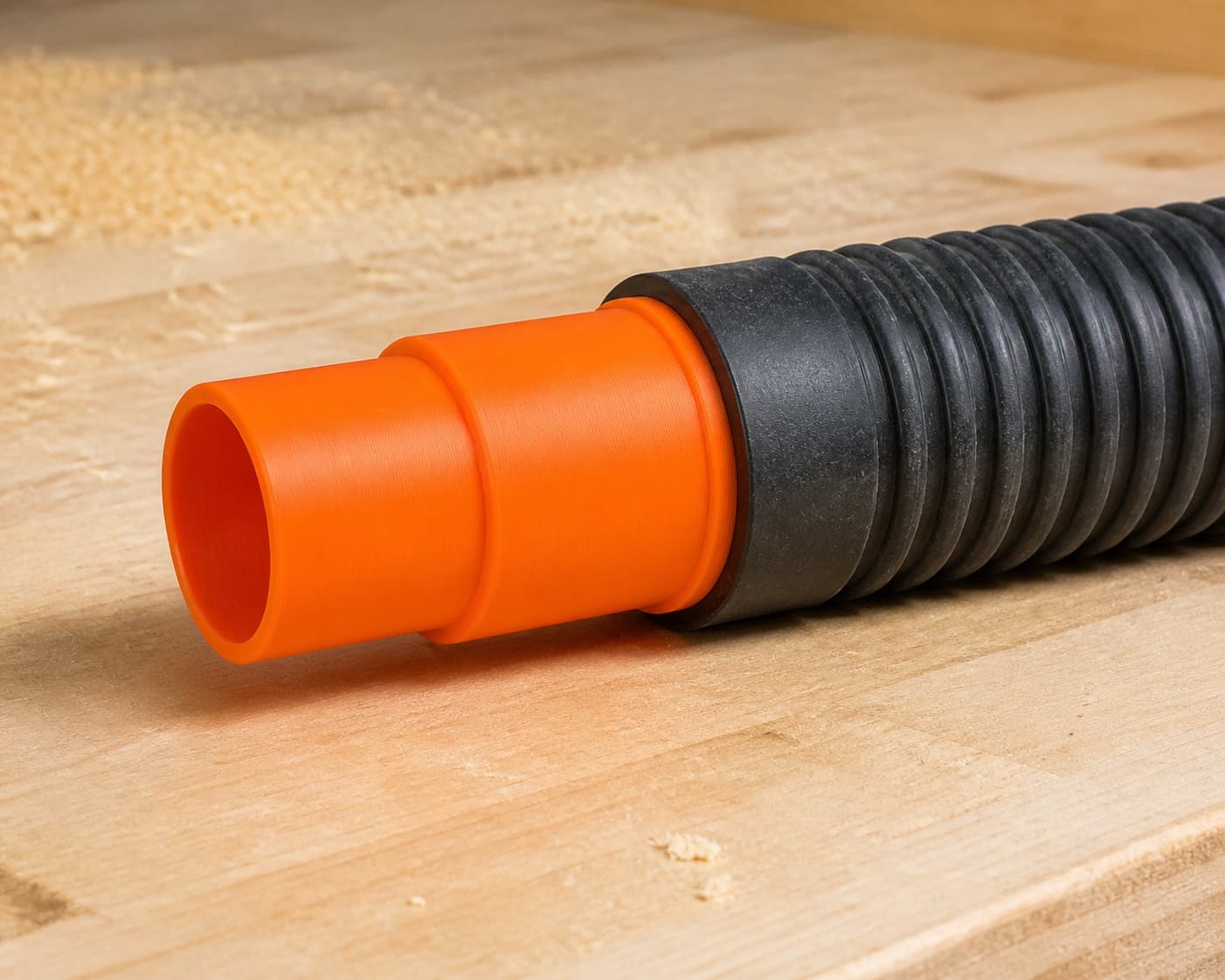 The TP-CS 18/190 Li dust adapter connected to a plain shop vac hose