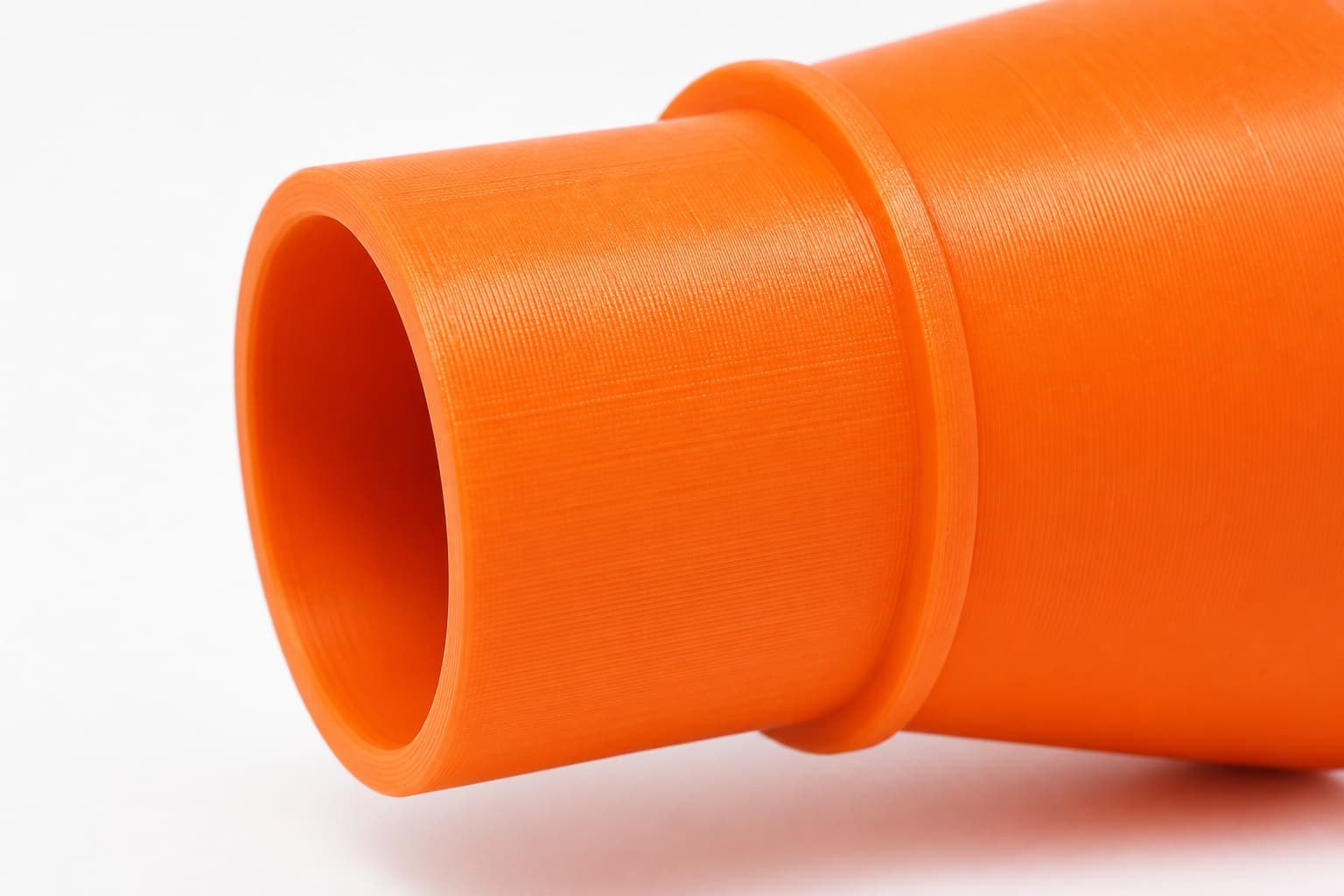 A close view of the dust adapter opening, about 47.6 mm across