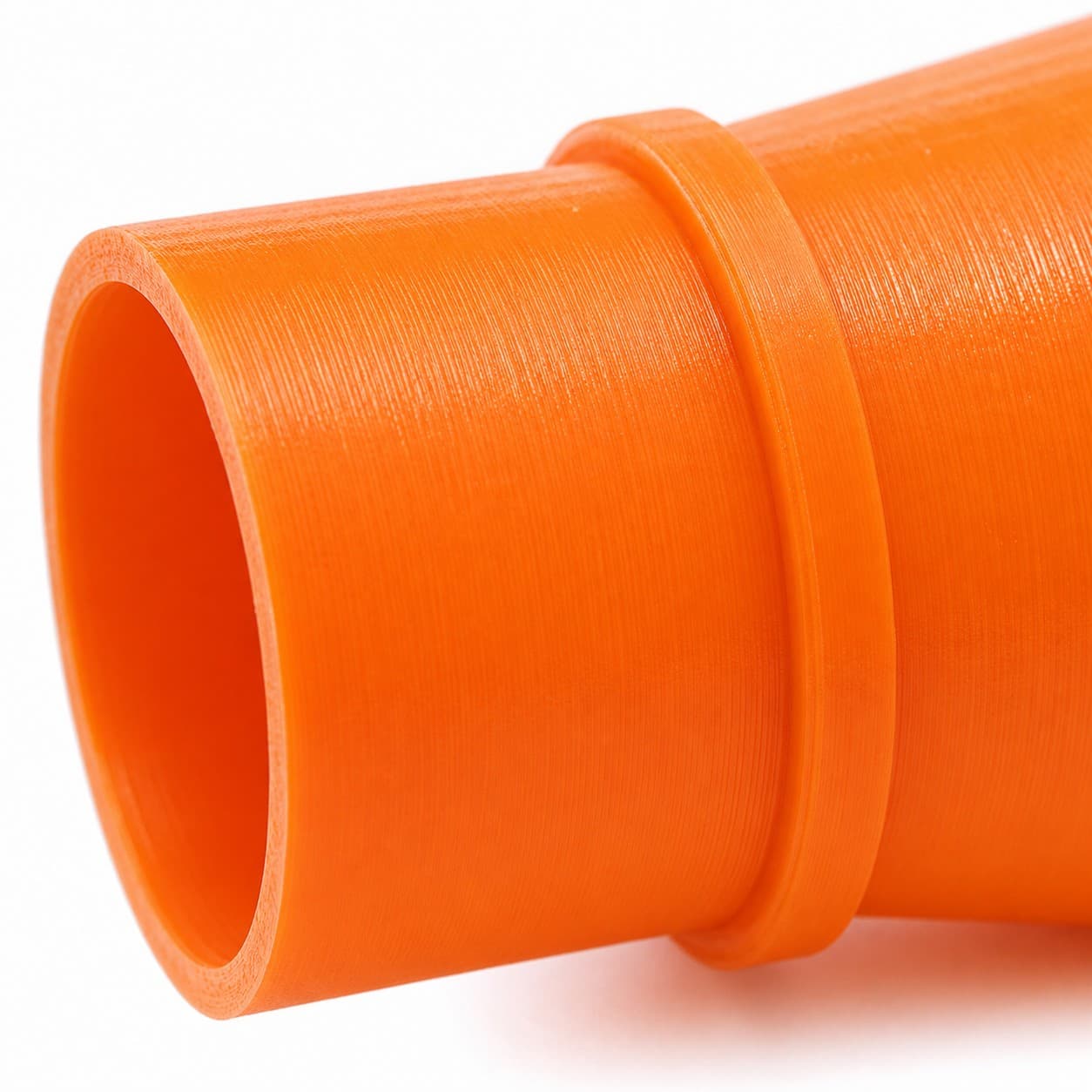 A close view of the dust adapter opening, about 50.8 mm across