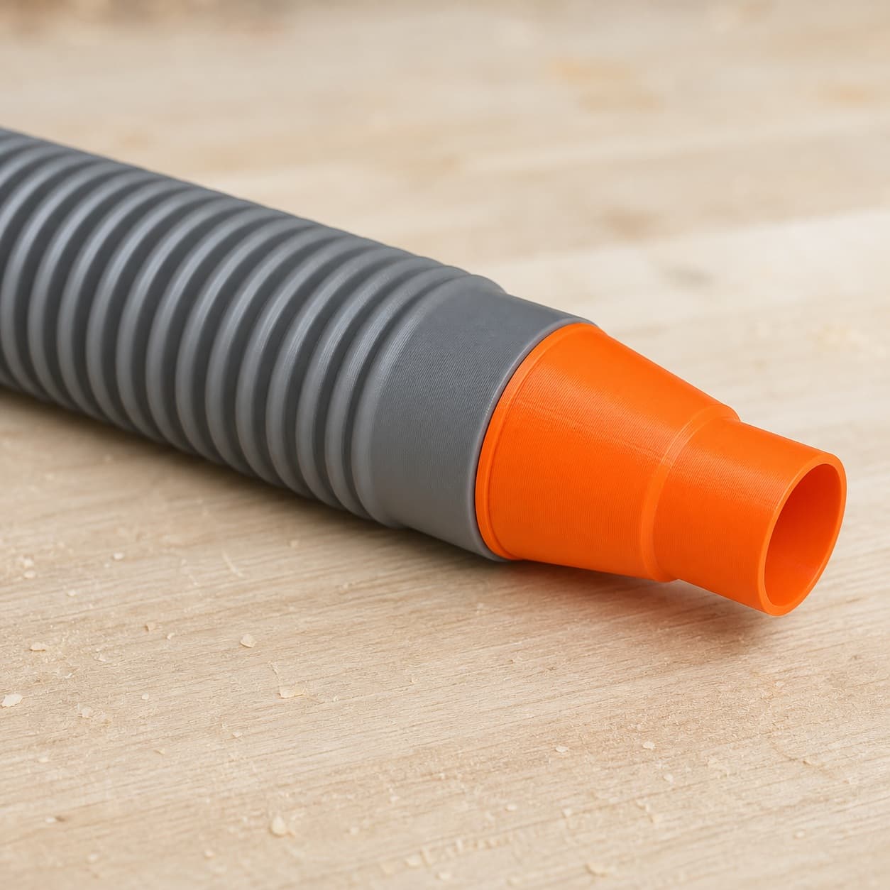 The C18DBALP4 dust adapter connected to a plain shop vac hose