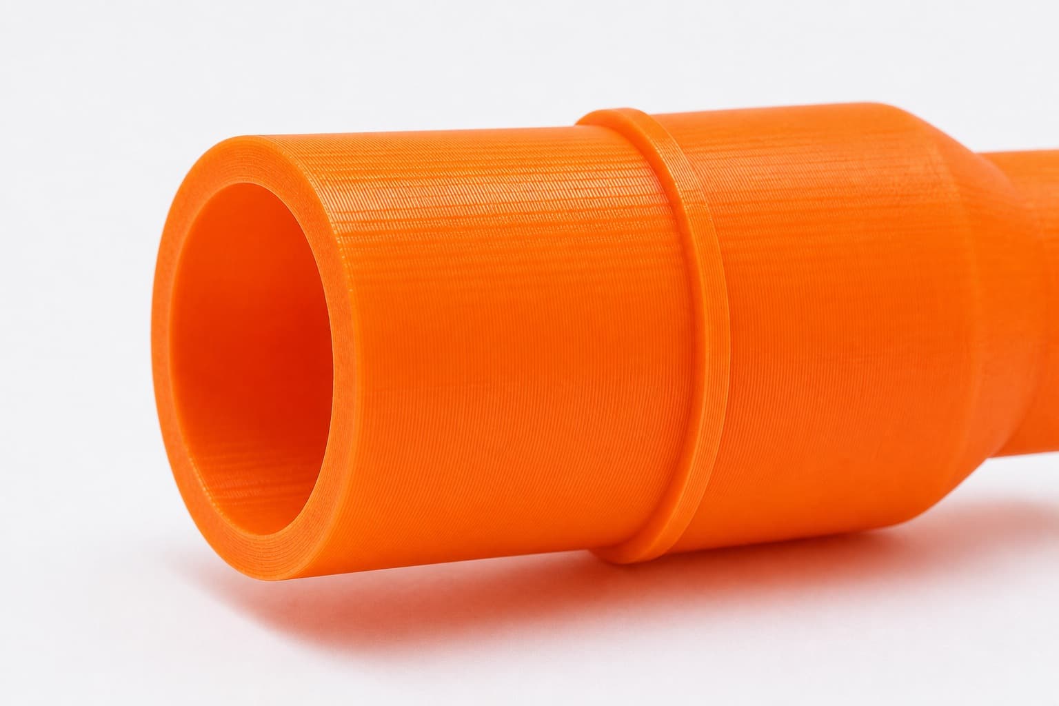 A close view of the dust adapter opening, about 57.15 mm across