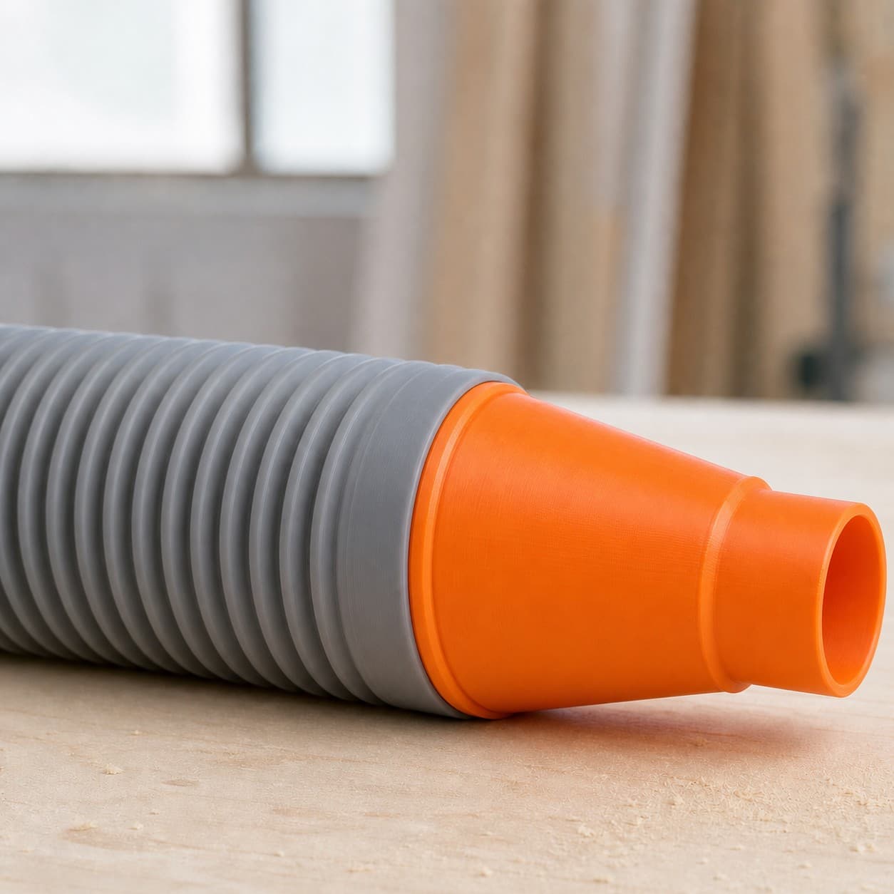 The SCT 60-22 dust adapter connected to a plain shop vac hose