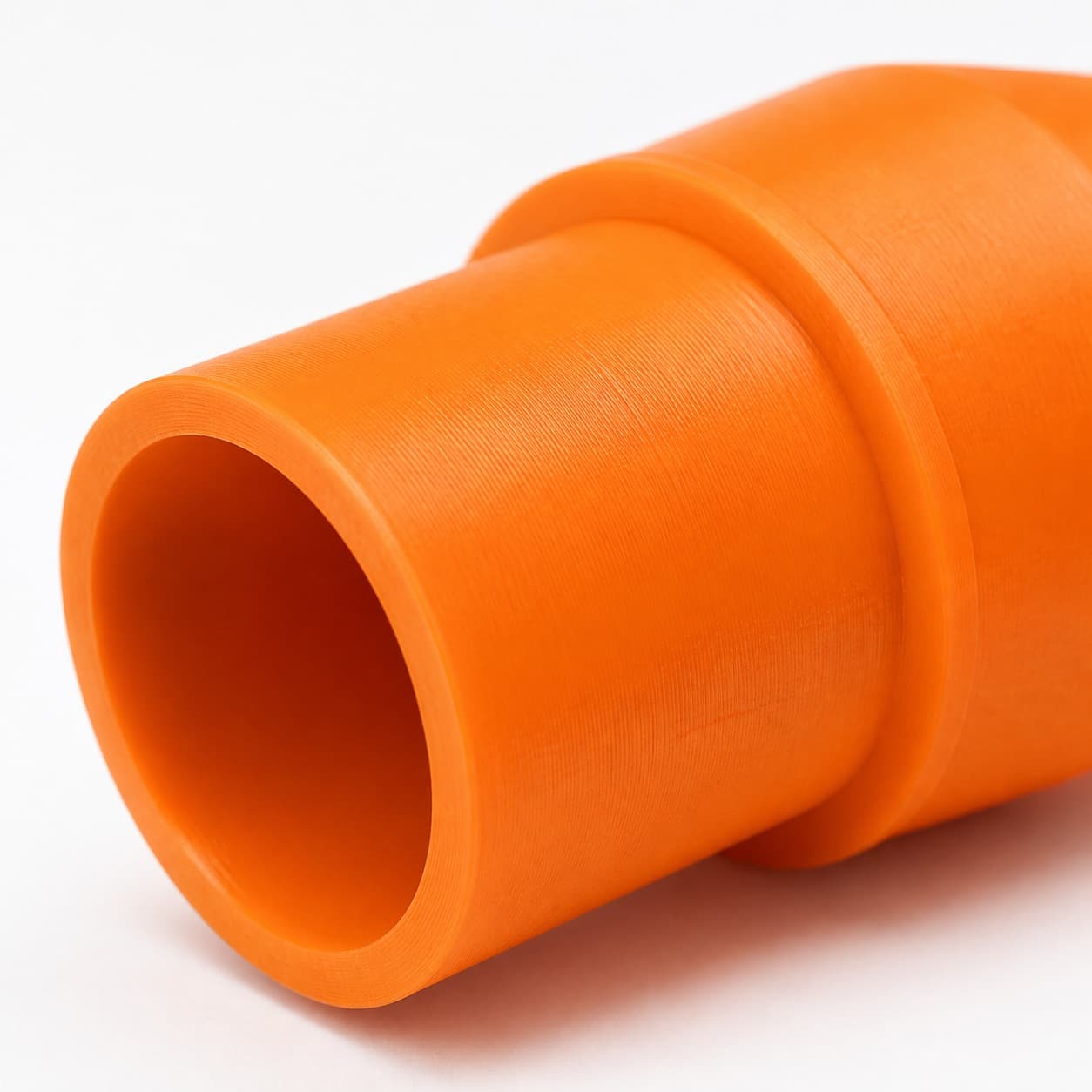 A close view of the dust adapter opening, about 47.6 mm across