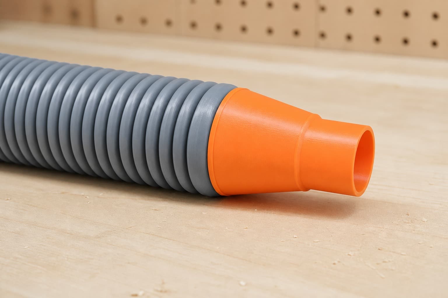 The TSS102L dust adapter connected to a plain shop vac hose