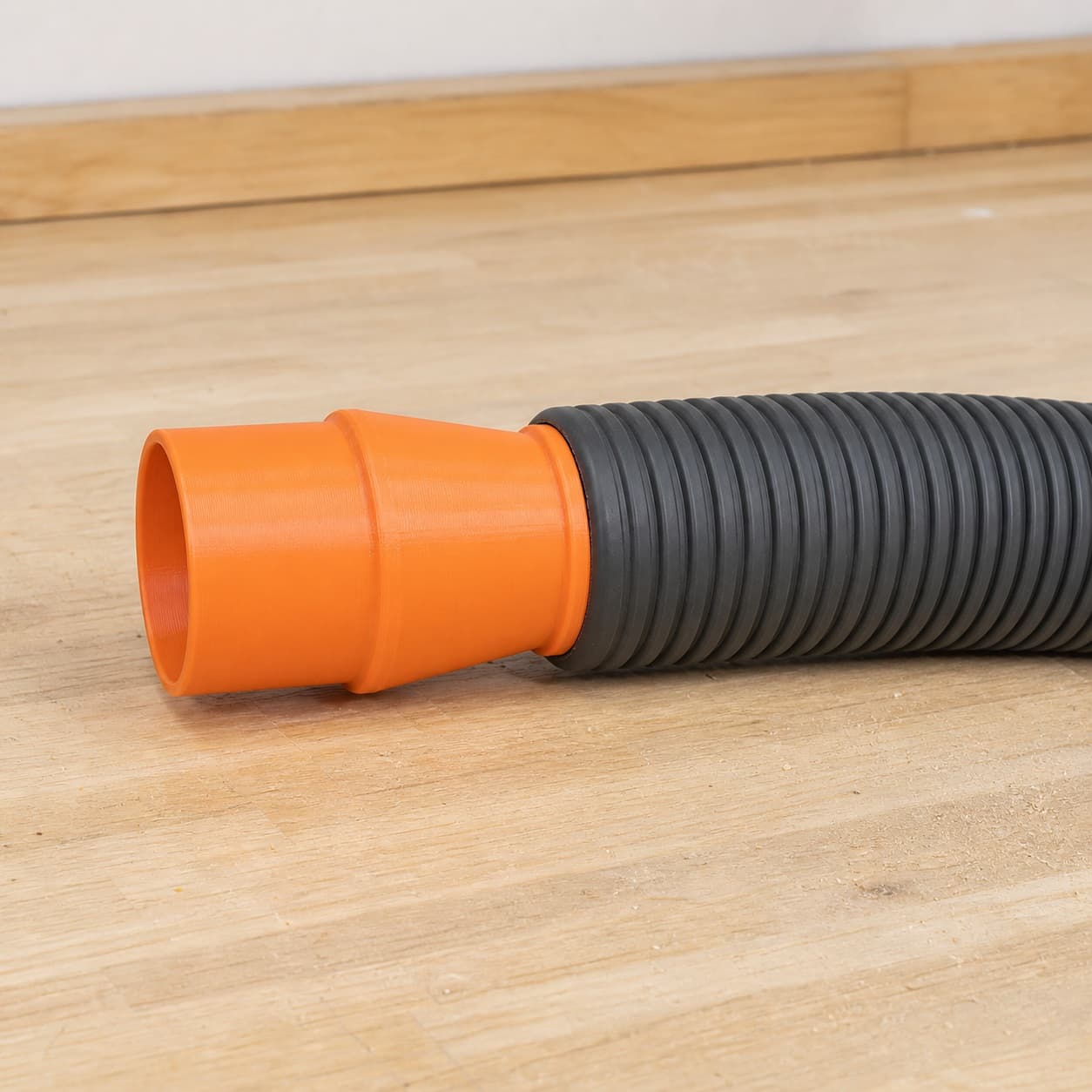 The 69033 dust adapter connected to a plain shop vac hose
