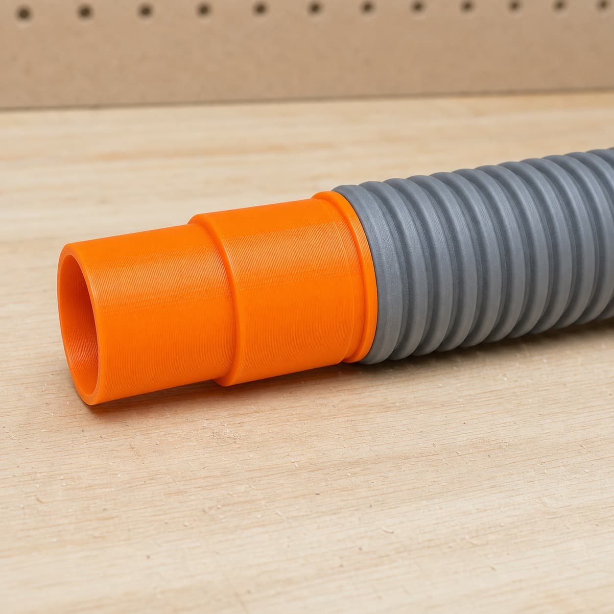 The 3386-01 dust adapter connected to a plain shop vac hose