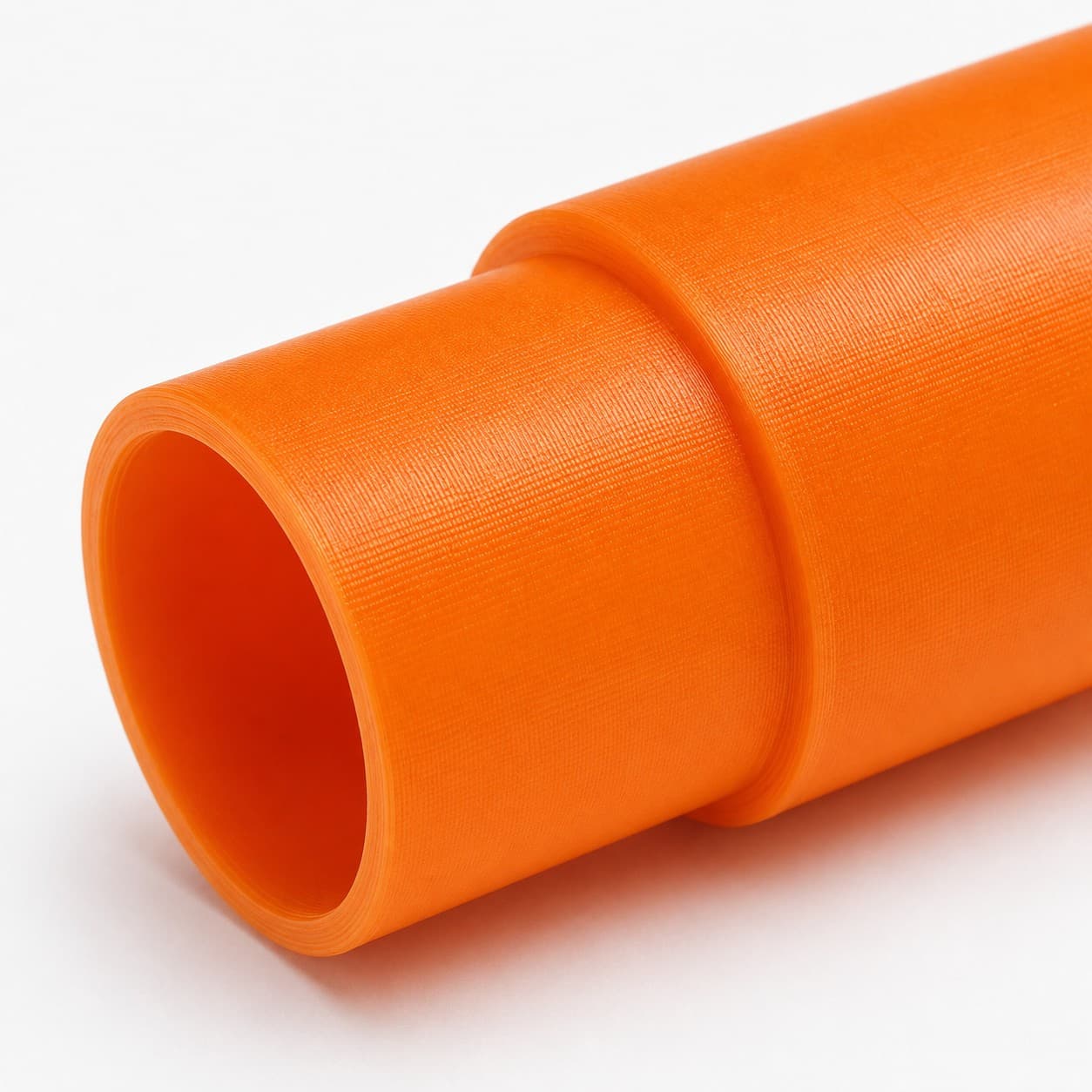 A close view of the dust adapter opening, about 36 mm across