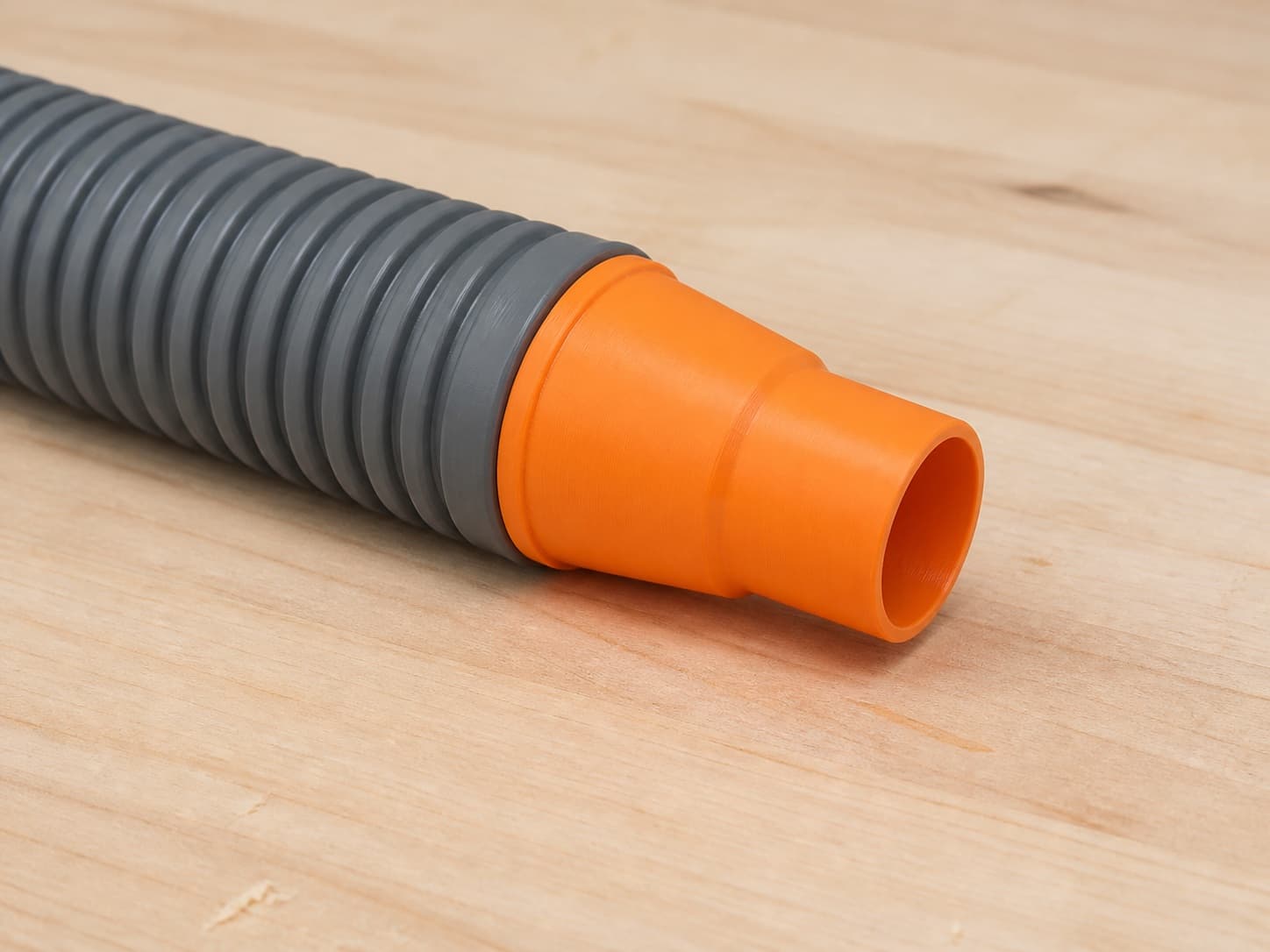 The 3386-01 dust adapter connected to a plain shop vac hose