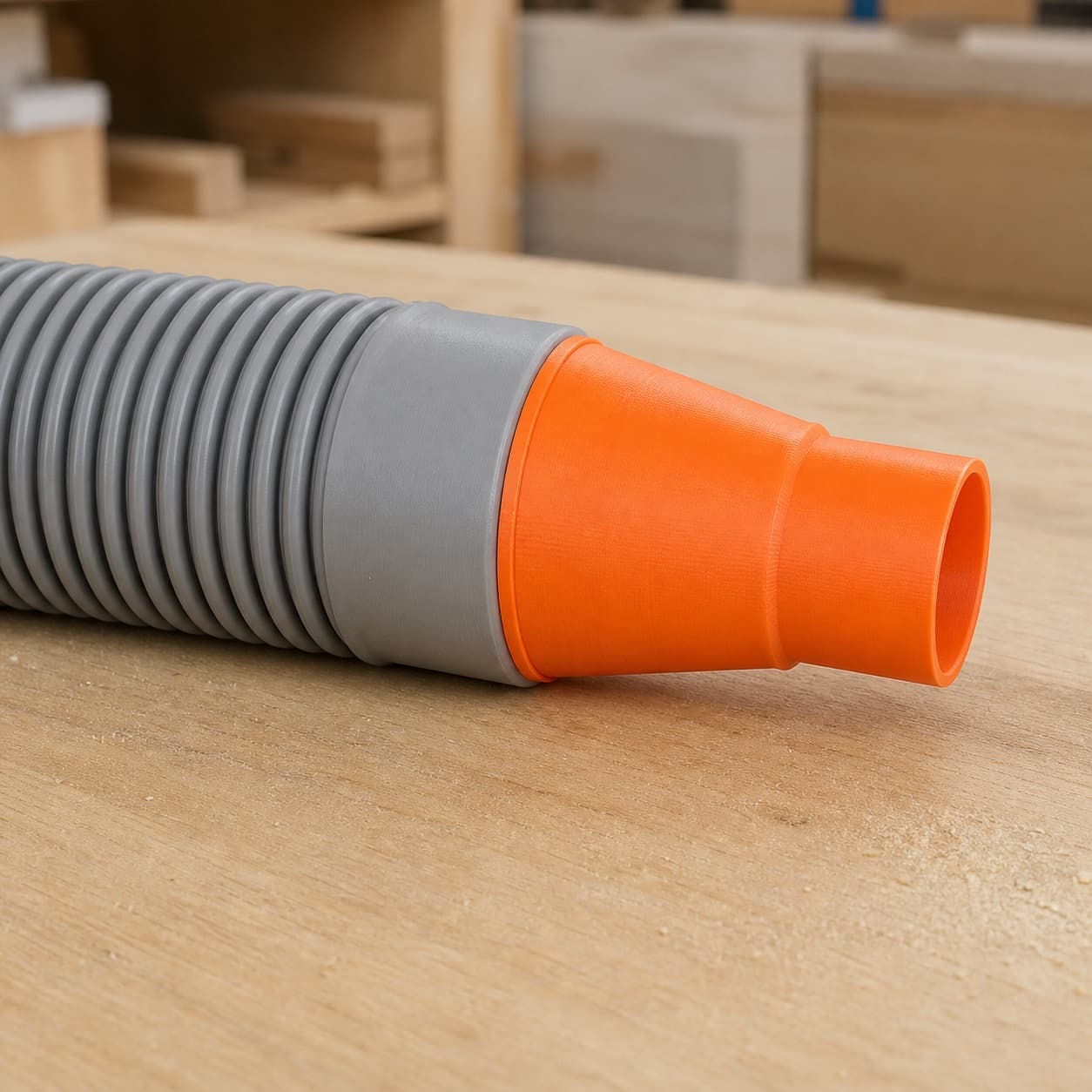 The 69033 dust adapter connected to a plain shop vac hose