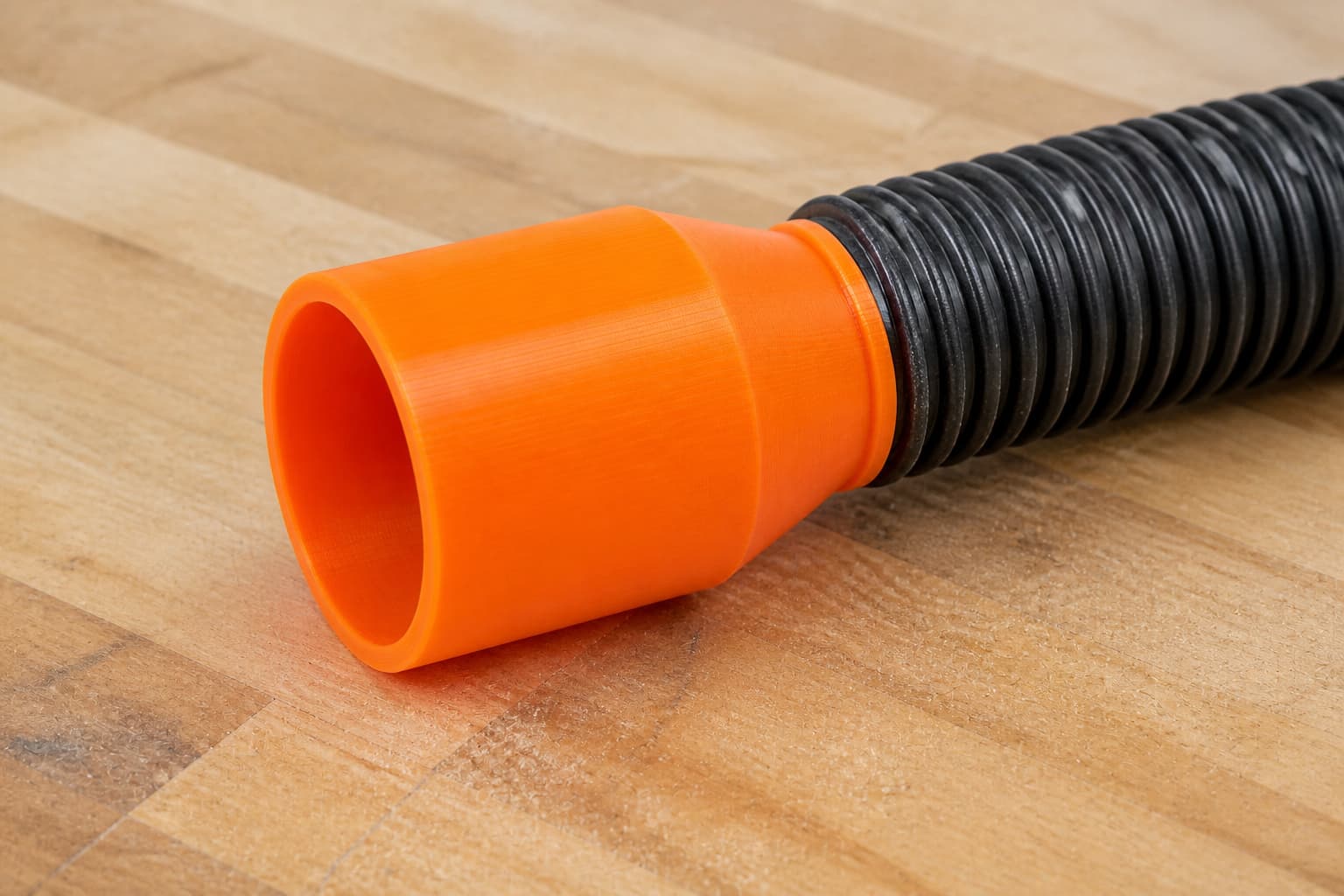 The KP0810 dust adapter connected to a plain shop vac hose