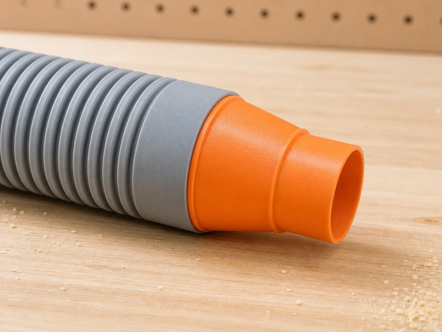The KP0810 dust adapter connected to a plain shop vac hose