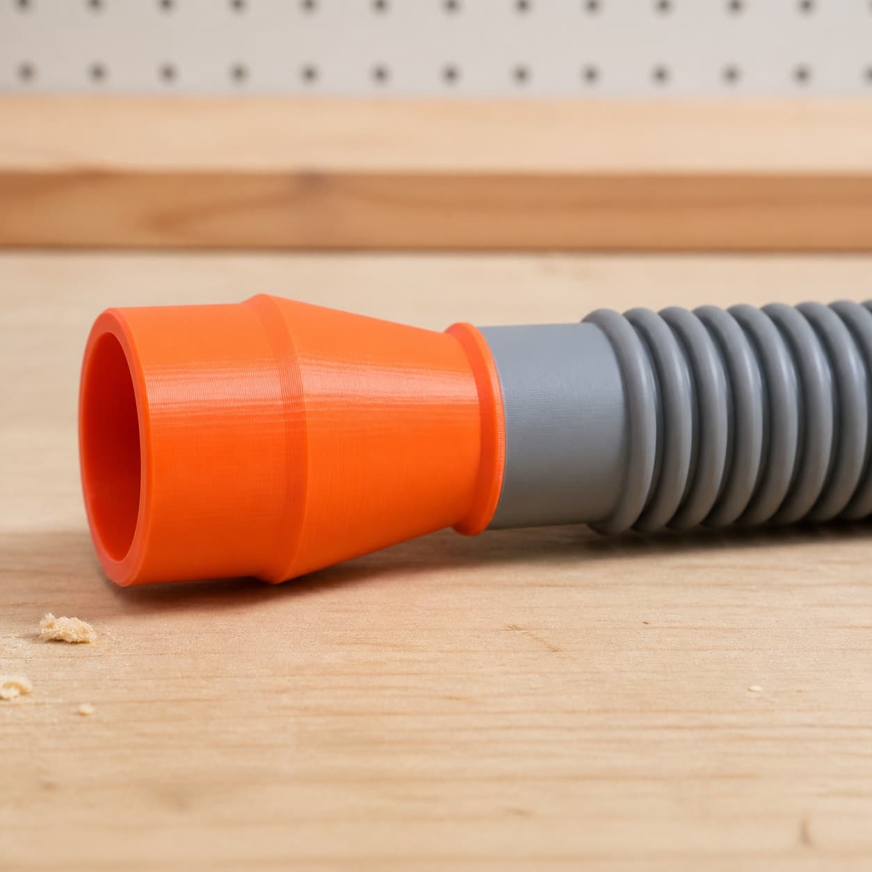 The 58862 dust adapter connected to a plain shop vac hose