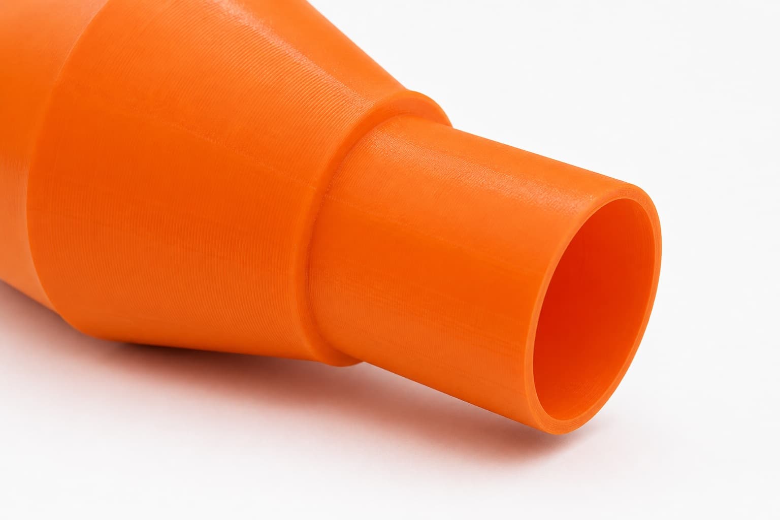 A close view of the dust adapter opening, about 36 mm across