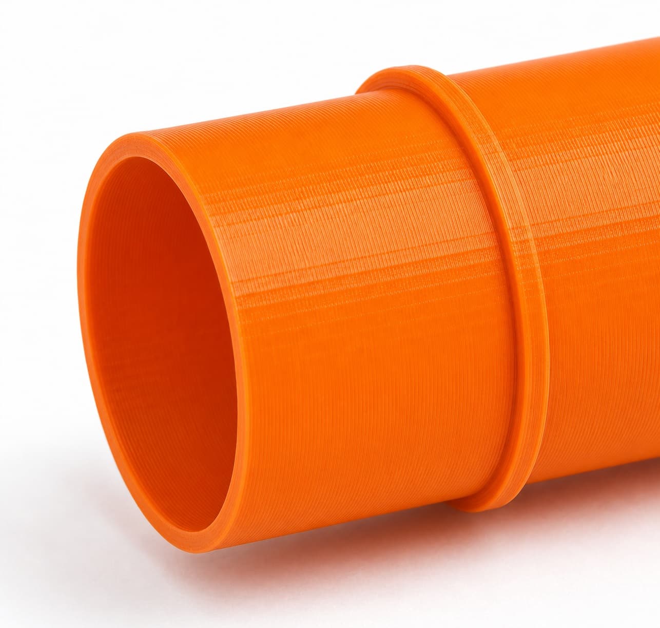 A close view of the dust adapter opening, about 57.15 mm across