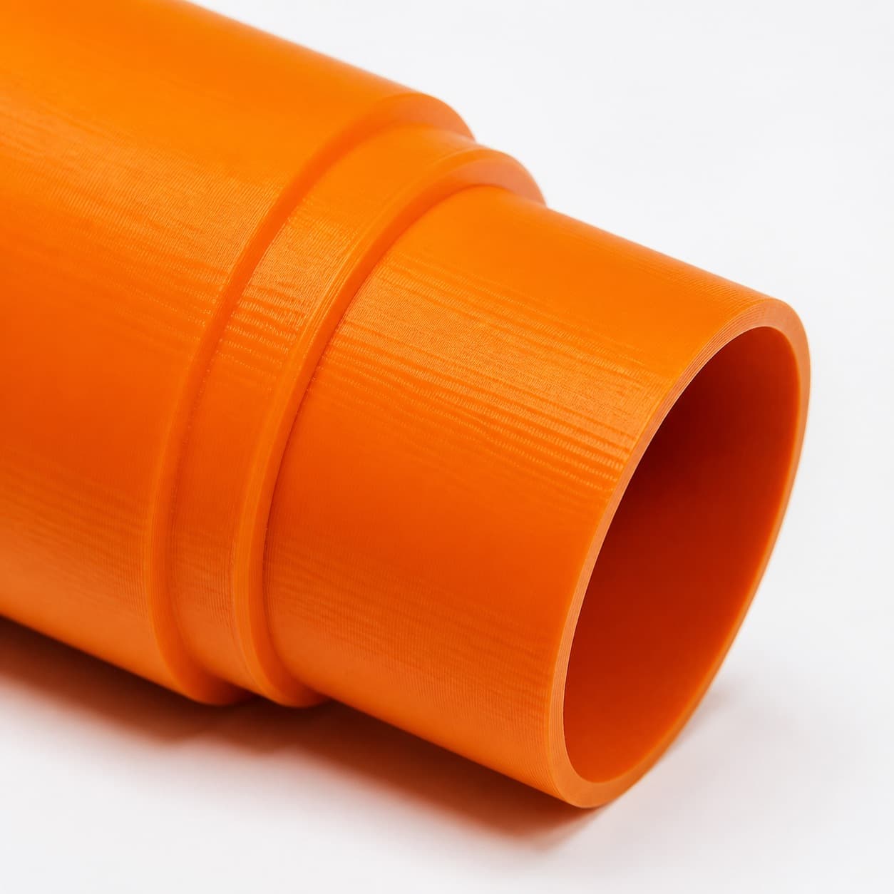 A close view of the dust adapter opening, about 57.15 mm across