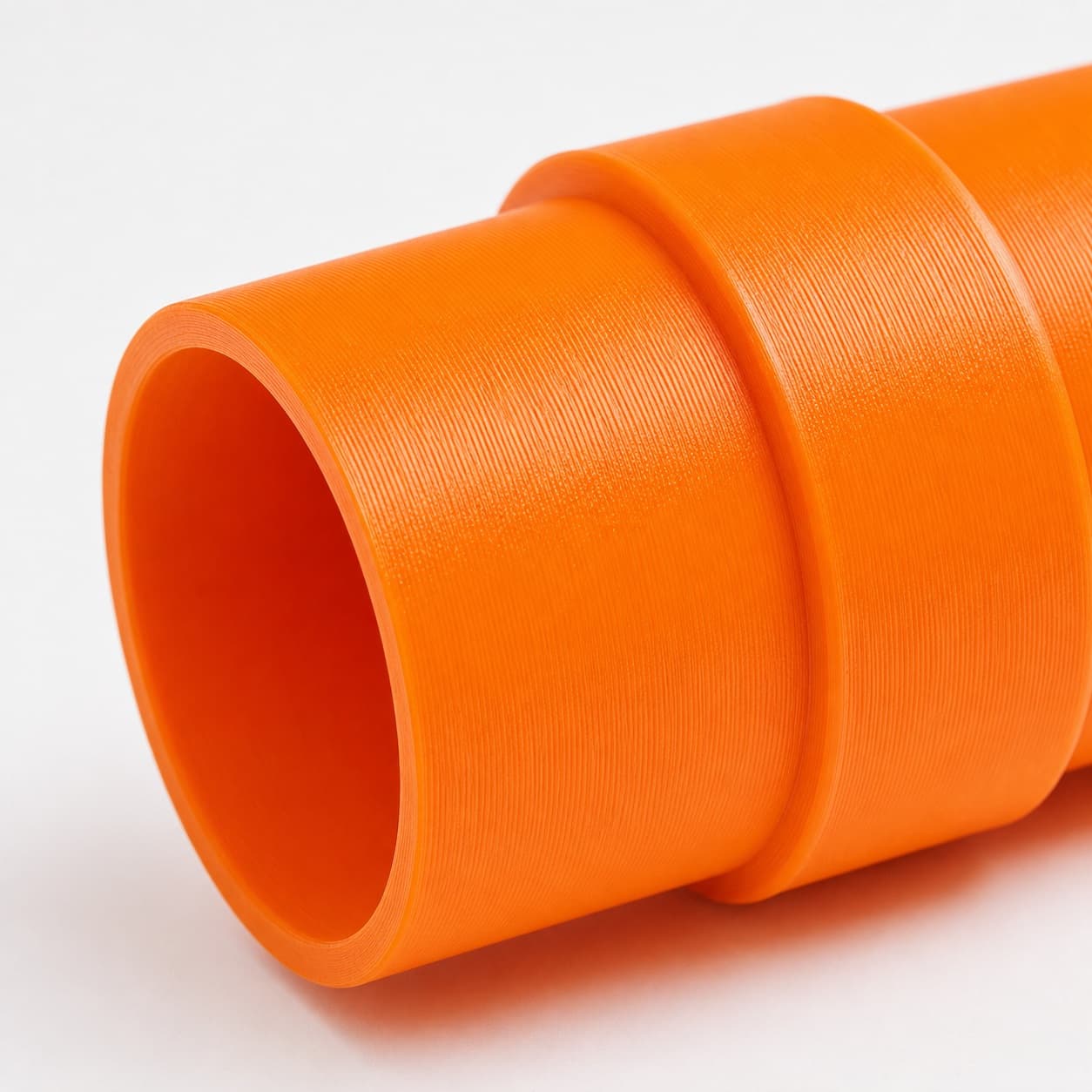 A close view of the dust adapter opening, about 57.15 mm across