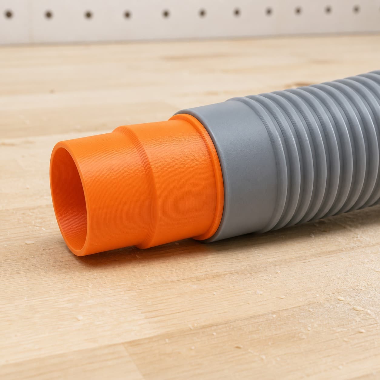 The RTS23 dust adapter connected to a plain shop vac hose