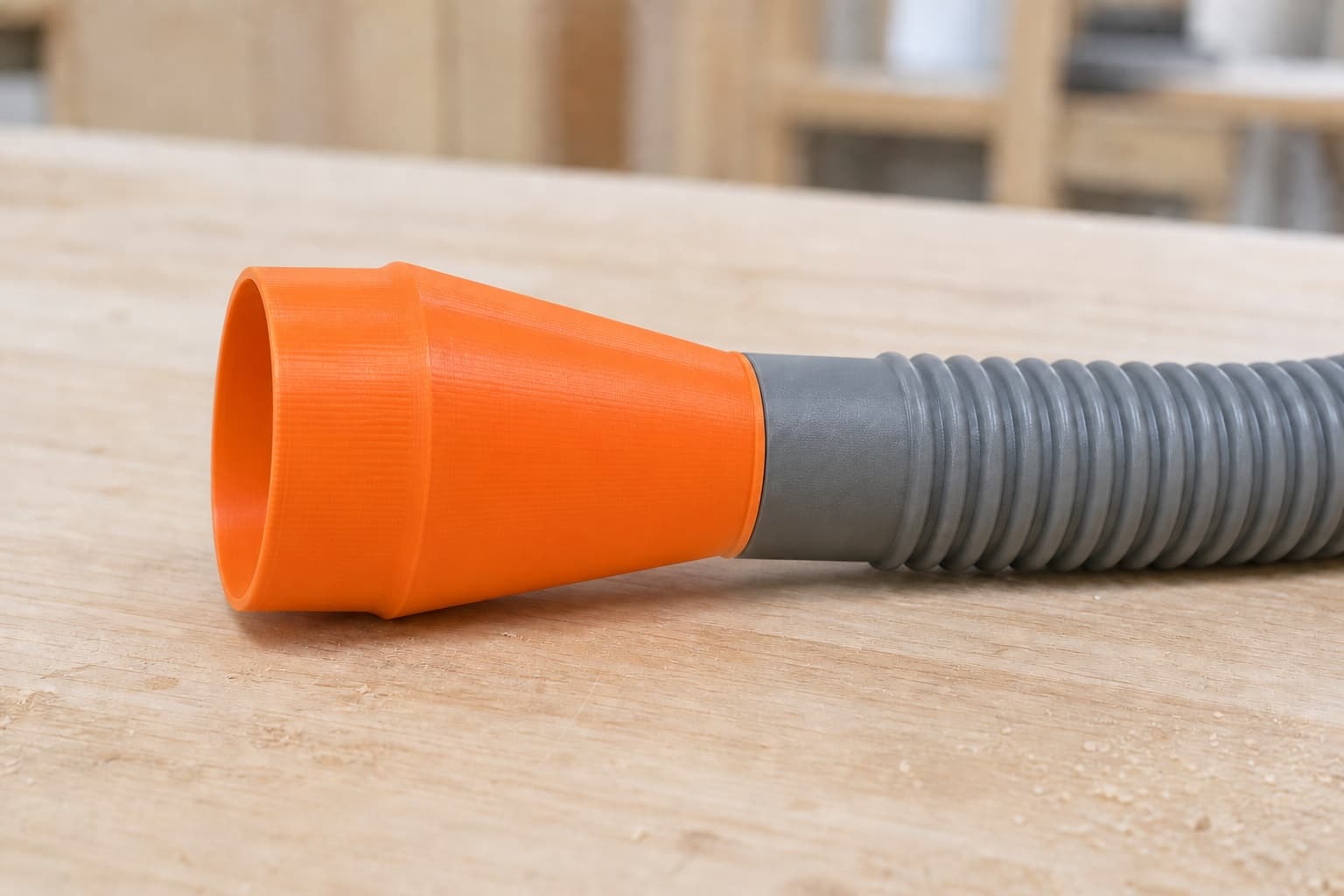 The BW9501-00 dust adapter connected to a plain shop vac hose