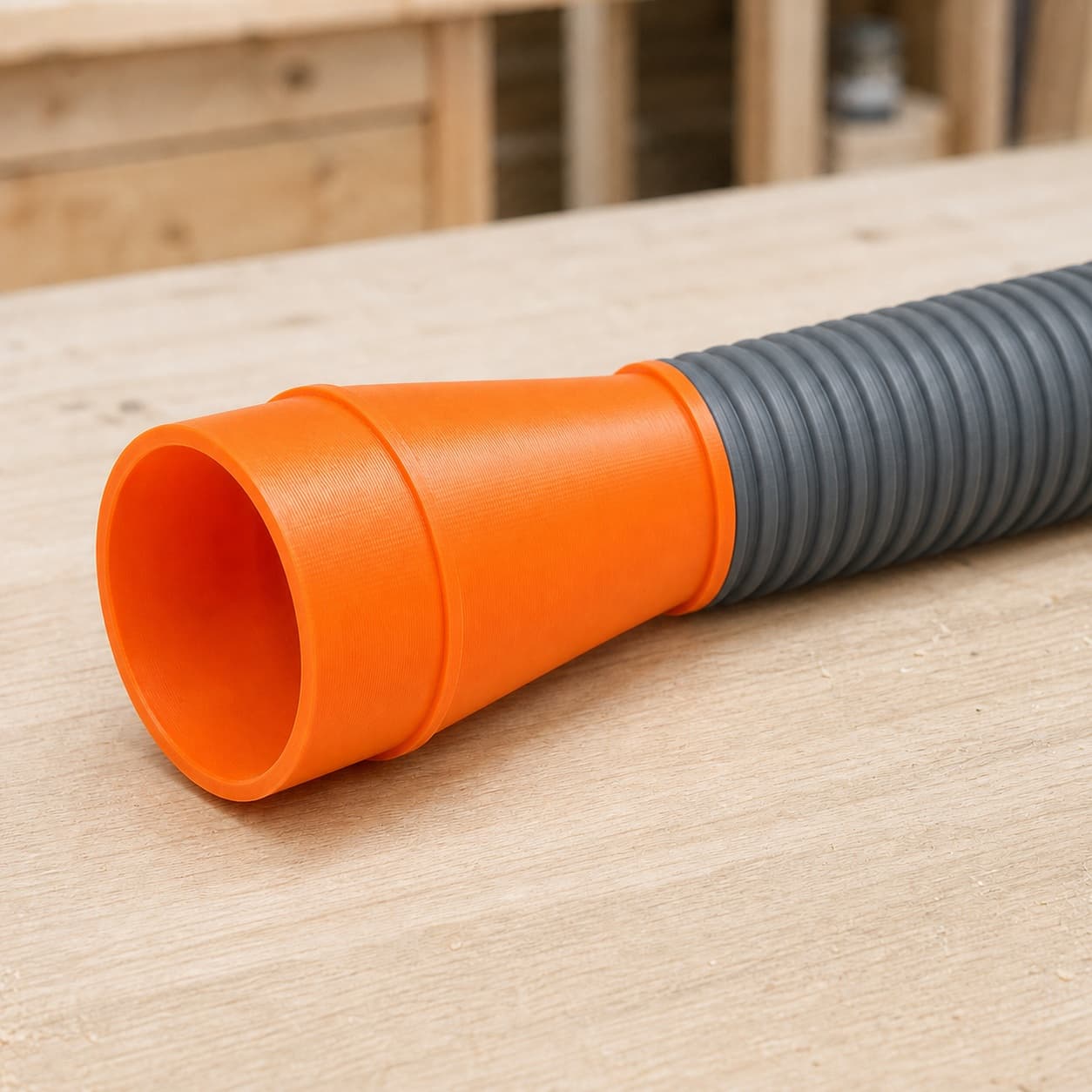The BW9501-00 dust adapter connected to a plain shop vac hose