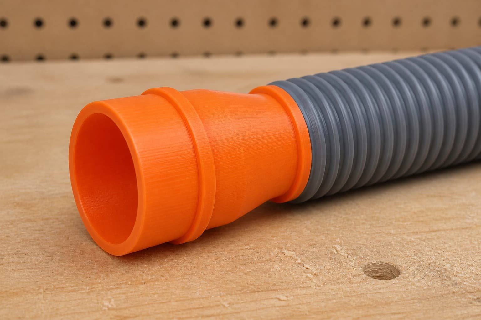 The 59313 dust adapter connected to a plain shop vac hose