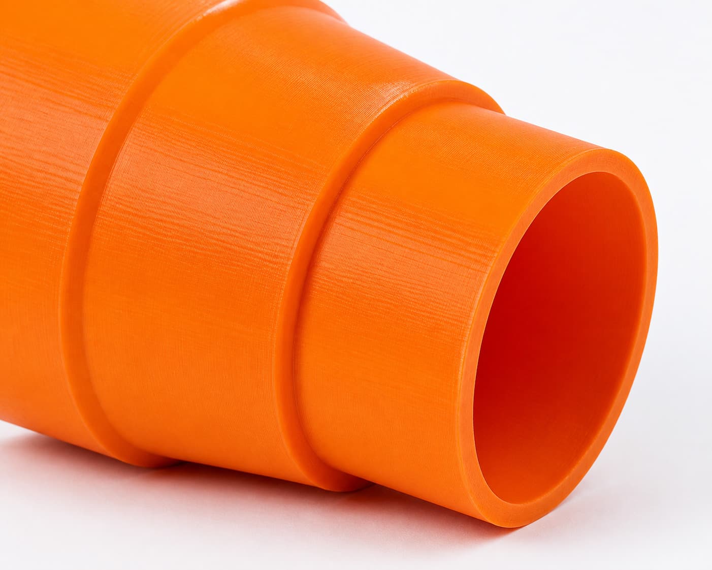 A close view of the dust adapter opening, about 57.15 mm across