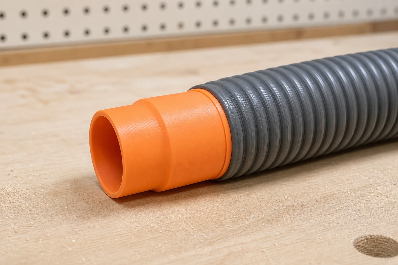 The 59313 dust adapter connected to a plain shop vac hose