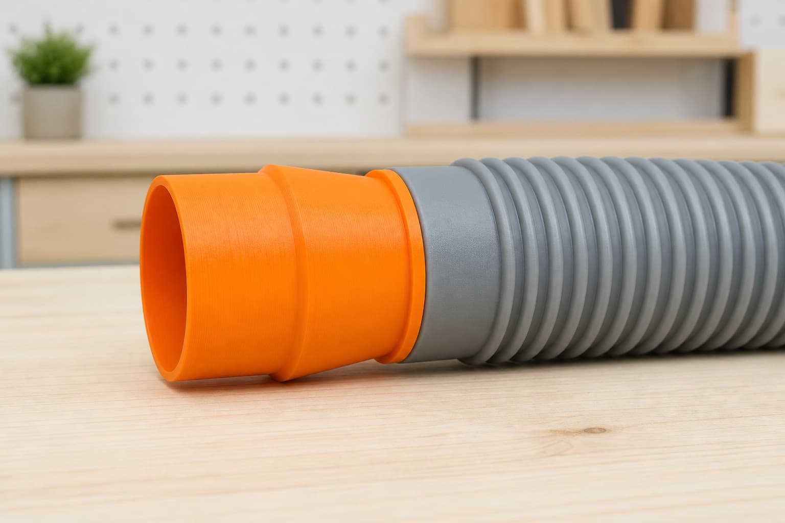 The 2012NB dust adapter connected to a plain shop vac hose