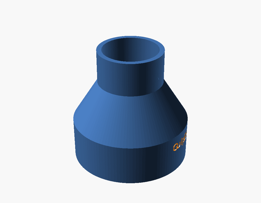 GulpDust Bosch ROS20VSC sander dust adapter, a reducing tube from the sander port to a 2.5 inch hose