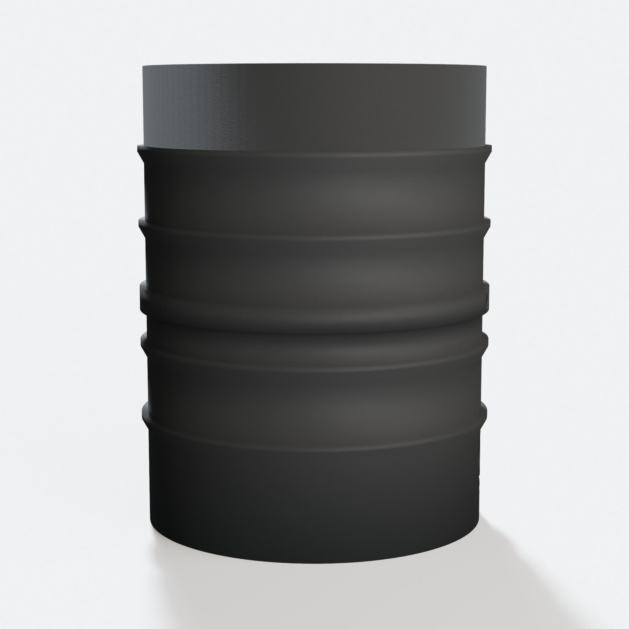 GulpDust vacuum hose connector, a ribbed PETG barrel with grip rings and a through bore