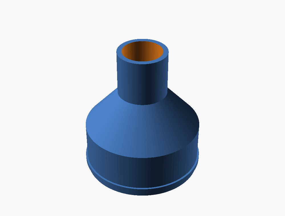 GulpDust Festool and DeWalt hose adapter, a round tool-side end stepping down to a 2.5 inch hose spigot